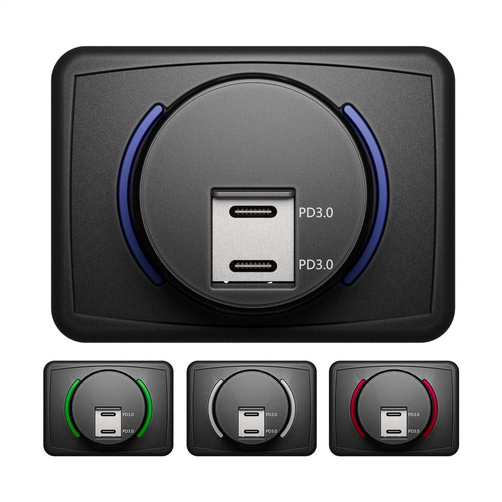 Double PD 3.0 Charger Socket For RV USB Outlet Adapter Quick Charger Car USB Socket With USB Charging Ports Power Socket