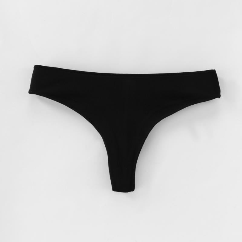 Женские однотонные трусики-стринги с низкой посадкой, хлопковые трусы, удобные трусики