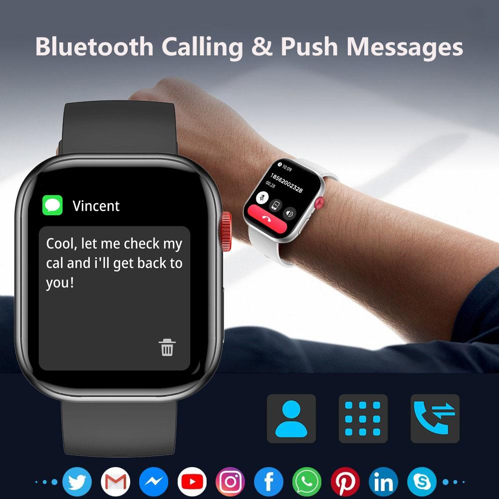 SACOSDING Новый голосовой помощник Bluetooth 2,01-дюймовый HD Amoled экран артериальное давление кислород в крови мониторинг здоровья мужчины женщины умные часы