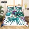 Пододеяльник с пальмовыми листьями, банановые листья, пододеяльник, гавайские тропические листья, комплект постельного белья, зеленые листья, ветки, пододеяльник, женский комплект из трех предметов