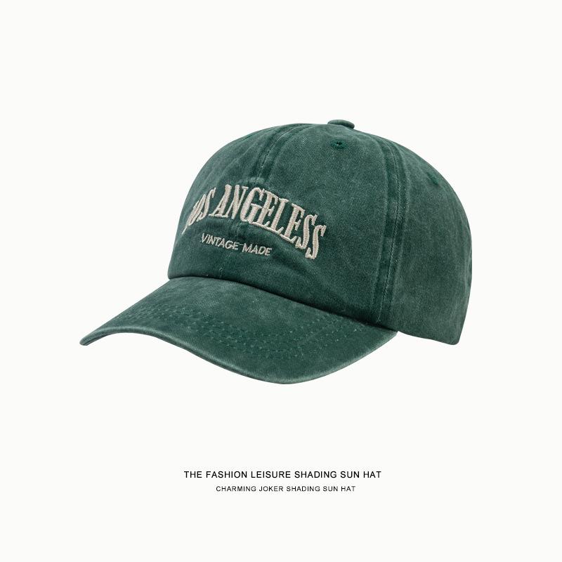 Корейская модная ретро джинсовая бейсболка с вышивкой и эффектом потертости - Летняя унисекс шляпа от солнца