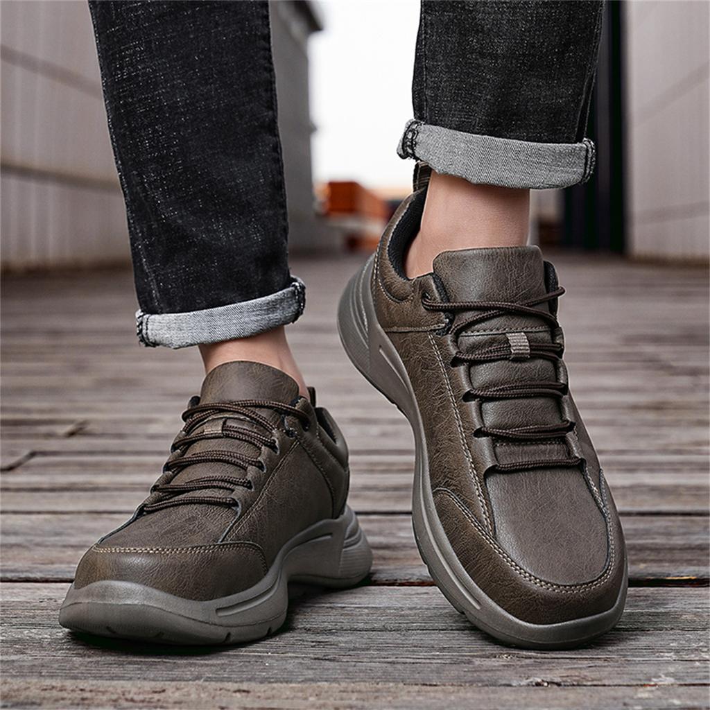 TUINANLE Ручная строчка Кожаные мужские ботинки Повседневная кожаная обувь Мужские ботильоны Крутая обувь Осень