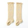 New Summer Ruffle Knee Socks Solid Color Mesh Long Stockings Elastic Breathable Baby Socks Toddler