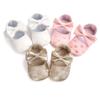 Toddler Girls Big Bowknot Heart Embroidered Soft Sole Anti-slip Baby Shoes