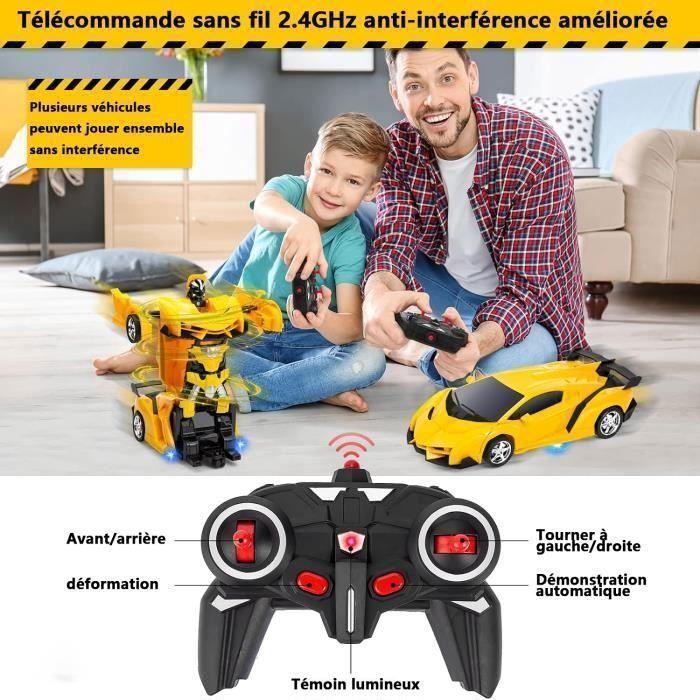 Машина-трансформер на радиоуправлении, Радиоуправляемый автомобиль, С аккумулятором, Возможность подзарядки, Трансформация одной кнопкой-360 ° - желтый