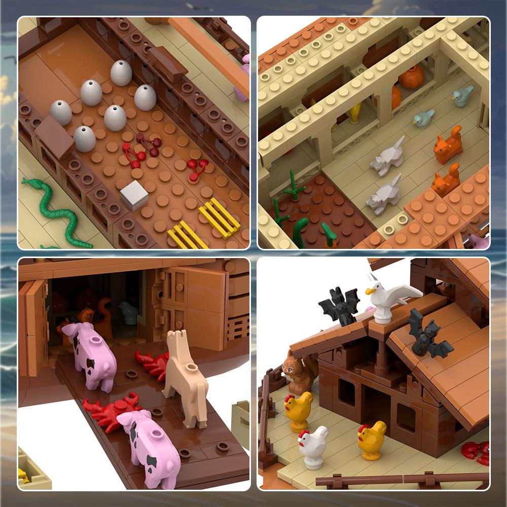 Нетоксичный набор для сборки «Ковчег Ноя» DIY Moc - Модель из премиального АБС-пластика с милыми фигурками животных и крутым пандусом - Идеально для детей и взрослых