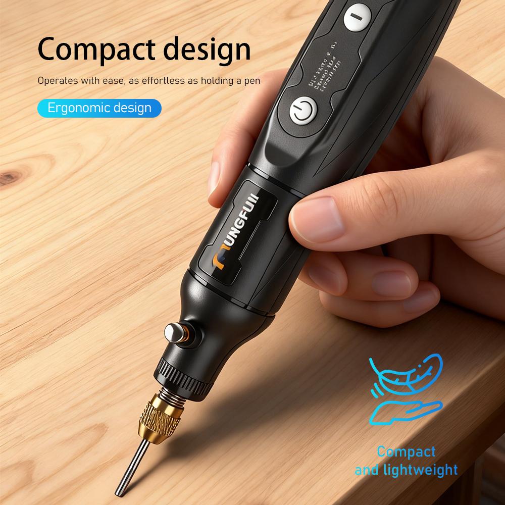 Tungfull Мини Беспроводной Роторный Инструмент 5-скоростная Электрическая Дрель Силовые Роторные Инструменты для Гравировки, Шлифовки, Полировки, Резьбы, Резки