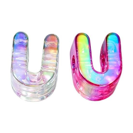 2Pcs Large Letter Beads for DIY Jewelry Making, Large Holes Acrylic Letter Beads for Bracelets Necklaces Keychains