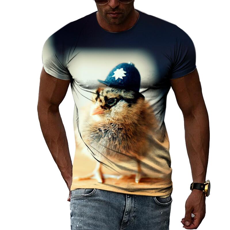 New Summer Fashion Animal Birds Eagle Graphic Men and Women T-shirt 3D Print Hip Hop Tee Personality Round Neck Short Sleeve Top
