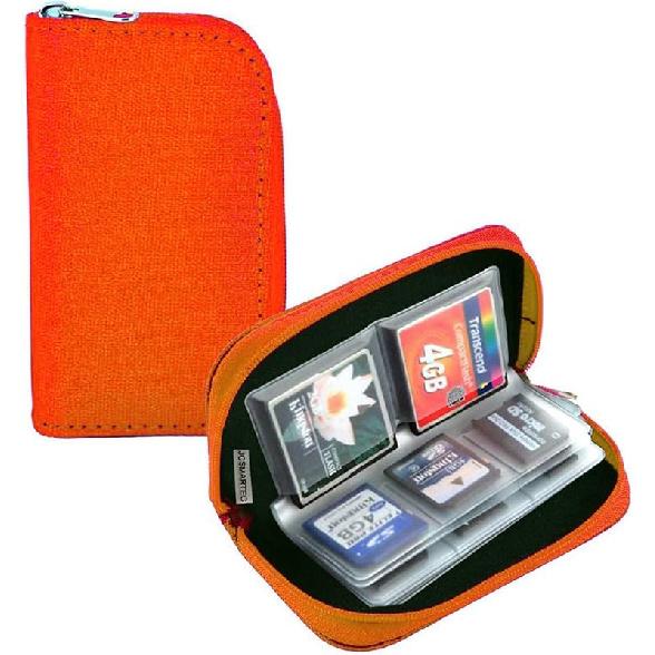 Memory Card Case - Carrying Case Suitable for Micro SD, Mini SD and 4X CF, Card Holder Bag Wallet for Media Storage Organization (Blue)