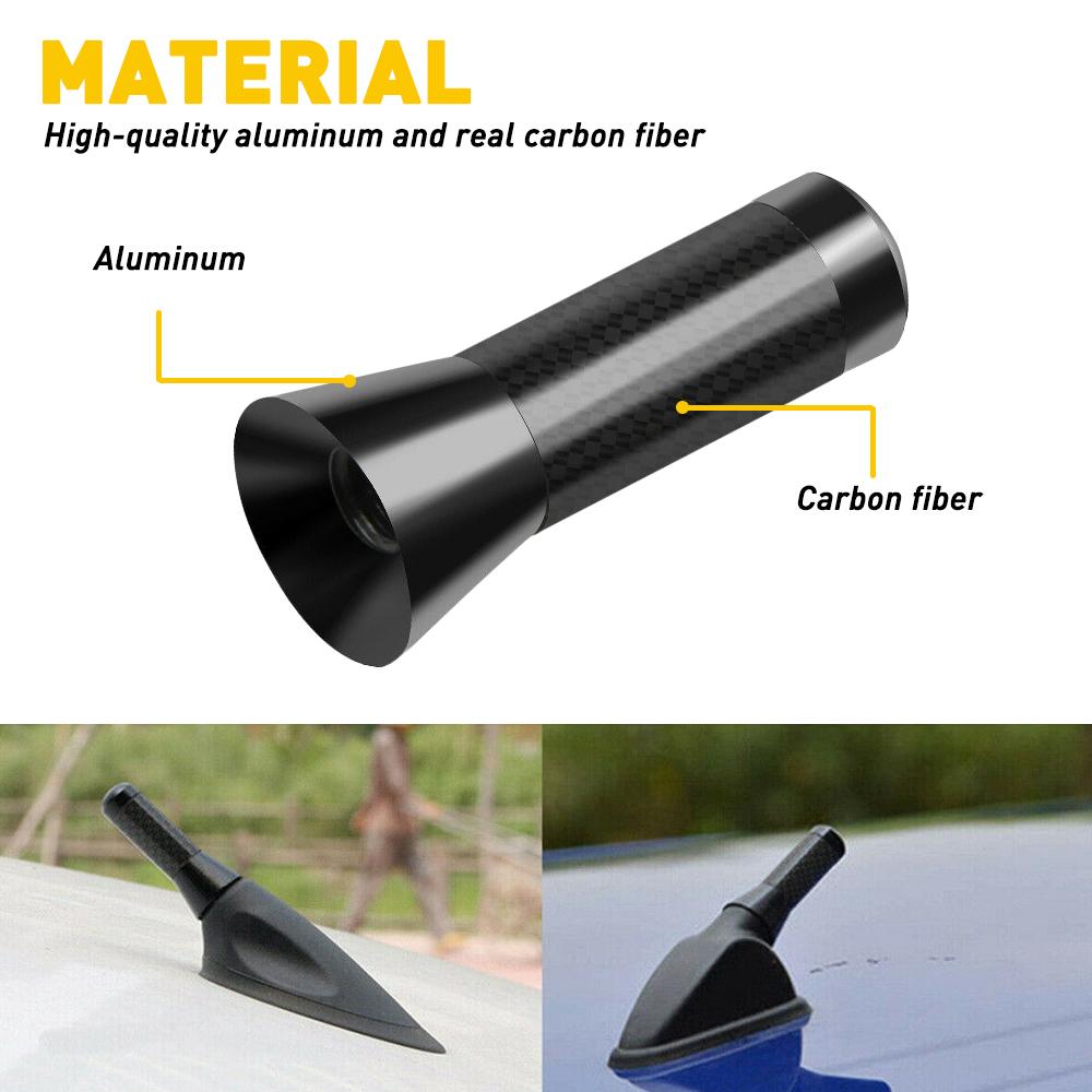 1.4in Universal Car Short Radio Antenna Carbon Fiber Black Car Roof Antenna For Ford Focus MK2 Fiesta MK4 Kuga MK1 Accessories