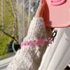 Glitter Crystal Bead Keychain Transparent Phone Lanyard Wrist Crystal Chain  for Women Girls
