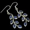 Natural Iolite Gemstone Handmade 925 Solid Sterling Silver Earring 1.75" Z1L68