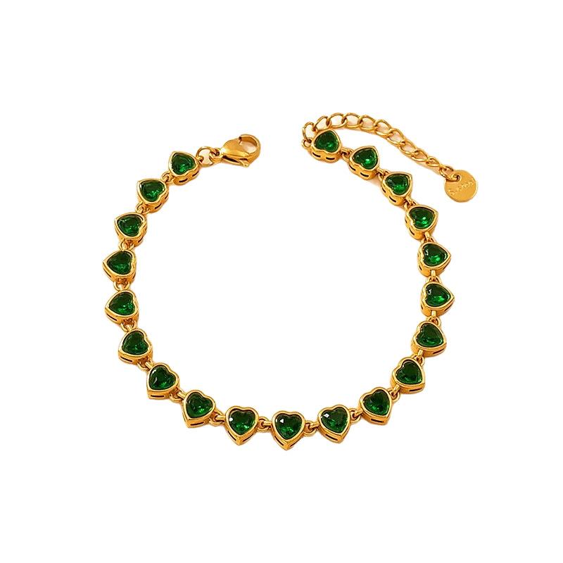 Любовь к циркону Нержавеющая сталь Простой Популярный Браслет Легкая Роскошь Позолоченные Украшения