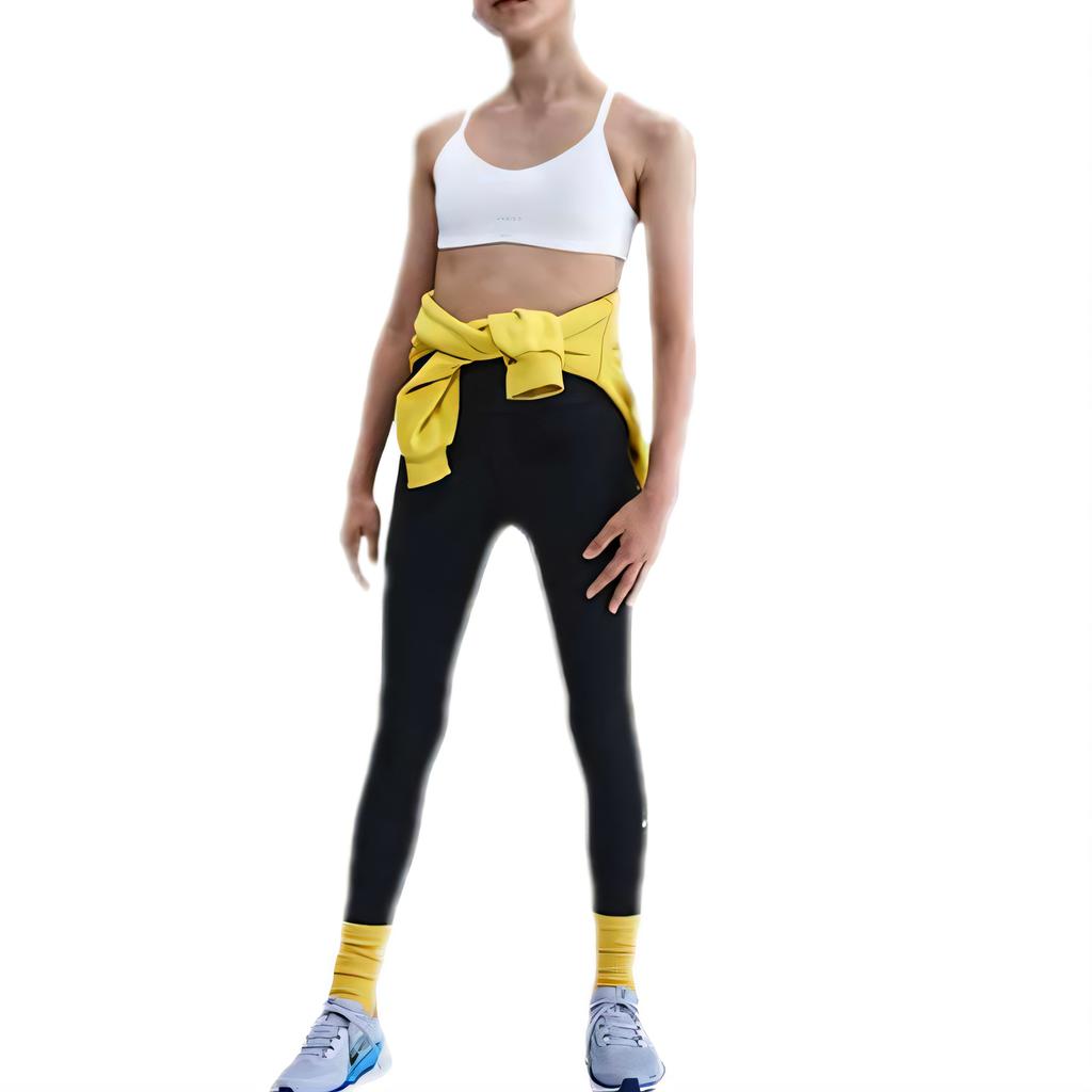 Nike Спортивный бюстгальтер Dri-Fit Alate Series в минималистичном, модном и универсальном однотонном стиле, для детей, модель HQ7731-100.