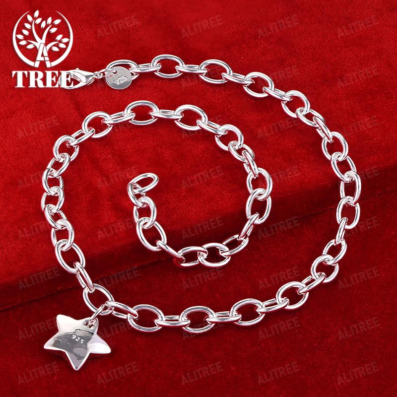 925 Sterling Silver Heart Star Butterfly Pendant Bead Chain Necklace For Women Men Party Wedding Engagement Cute Jewelry Accesso