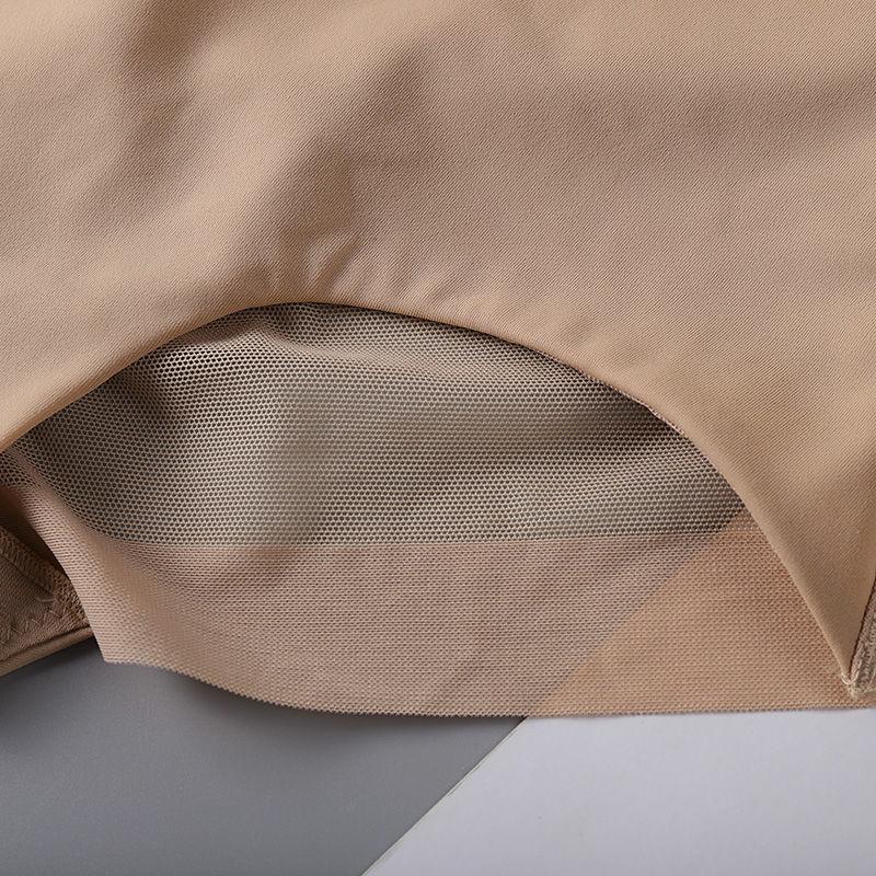 Breathable Mesh Mid-Waist No Trace Abdominal Slimming Pants Small Tummy Slimming Thin Ice Silk Body Shaping Panties