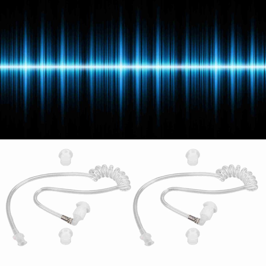 Replacement Acoustic Tube Comfortable Detachable Transparent Clear Acoustic Tube for Motorola Two Way Radio Headphones 2 Pack