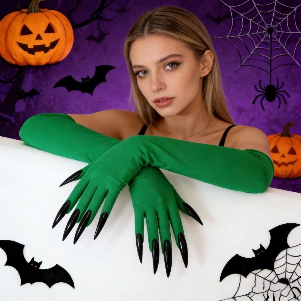 Long Nails Halloween Cosplay Gloves Fancy Props Ghost Claw Mittens  Joking Tools