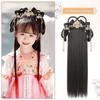 Children's Hanfu Headdress Wig Ancient Costume One-Piece Hair Band Ancient Style Hair Bag Girl's Ming-Made Soft Bun Hair Accessories