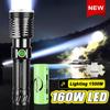 800000LM Flashlight 160W LED Ultra Powerful Torch Light Portable Lamp Long Range Flashlights Waterproof Lantern Zoomable Lamp