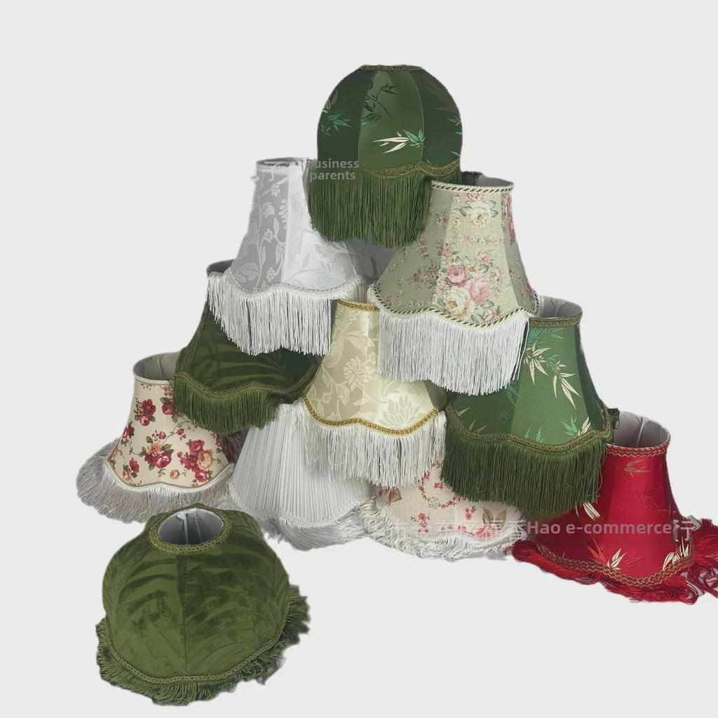 Абажур ручной работы в европейском стиле с кисточками для торшера E27, дизайн в стиле ретро с бамбуковыми листьями, роскошь в стиле американского кантри