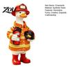Detailed Resin Craft Firefighter Duck Figurine, Animal Statue for Home and Garden Decor, Vivid Ornament Cute Ornament, Realistic Fireman Sculpture