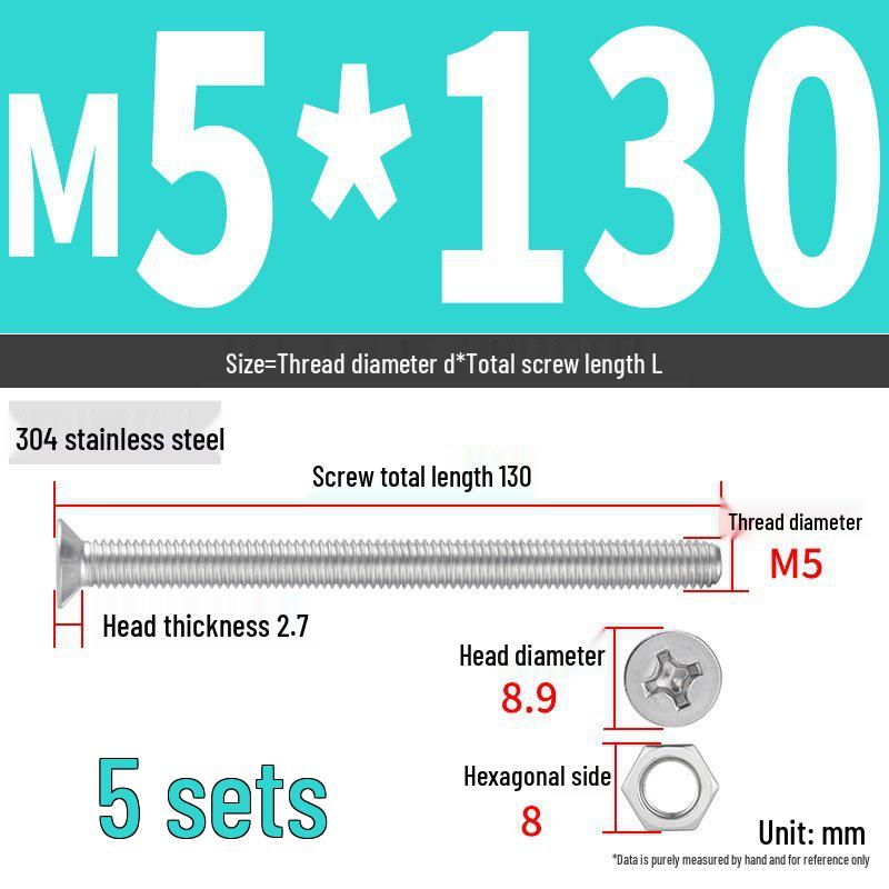 Набор Extra Long Phillips Flat Head Винтов и Гаек из Нержавеющей Стали 304 (2М, 3М, 4М)