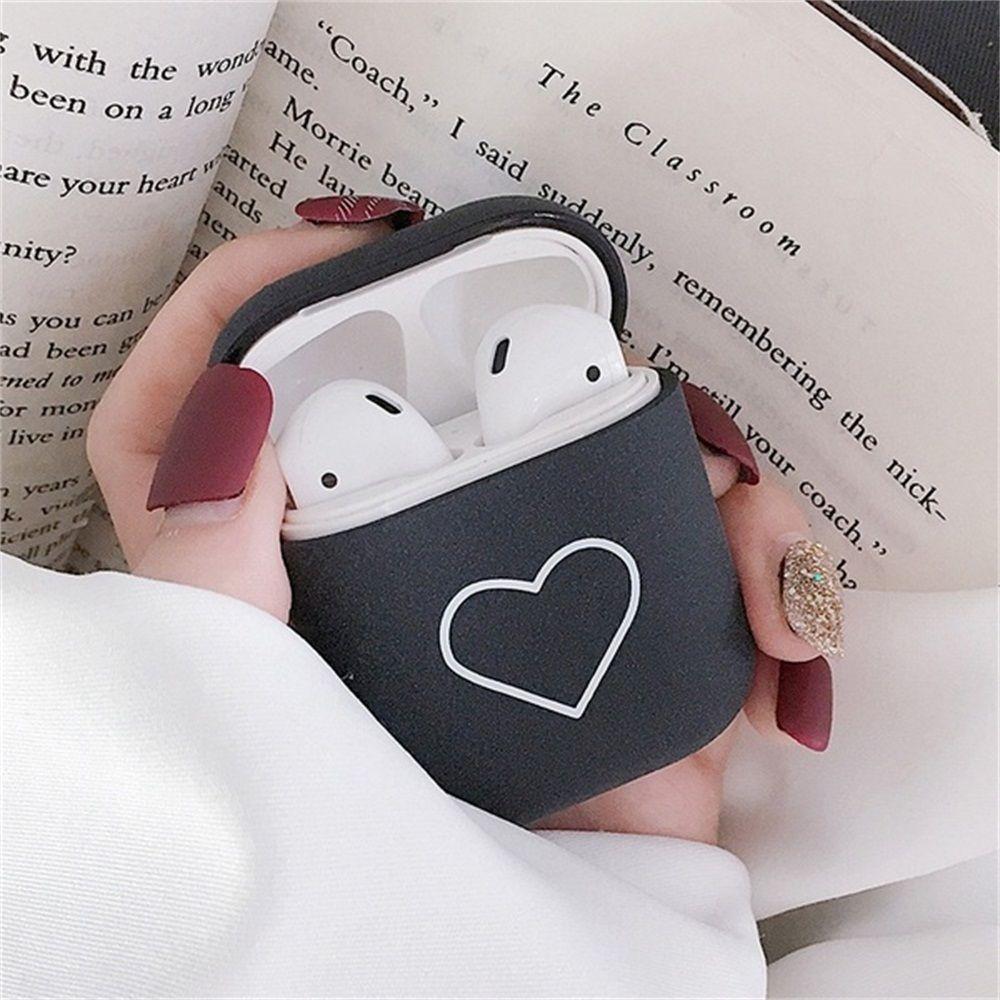New Matte Couples Love Heart Hard PC Case For Apple Airpods Protective Cover