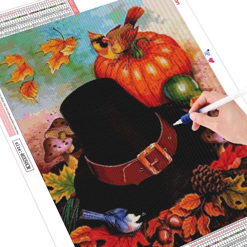 Алмазная вышивка Тыква Алмазная картина Полная круглая картина со стразами Искусство Мультфильм Хэллоуин