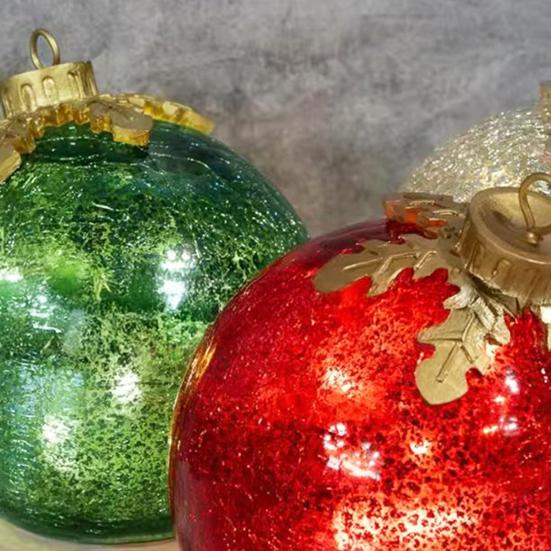 2 шт. Рождественский шар-украшение со светодиодной подсветкой, небьющийся, на батарейках, шар, настольное украшение, декор для рождественской вечеринки, каминной полки, стола, центральный элемент