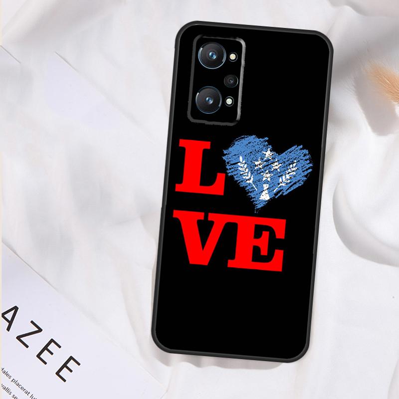 Kosrae Flag Case For Realme 15 13 12 11 14 Pro Plus GT6 GT7 Pro C55 C15 C35 C33 C61 C63 C65 C67 C71 C75