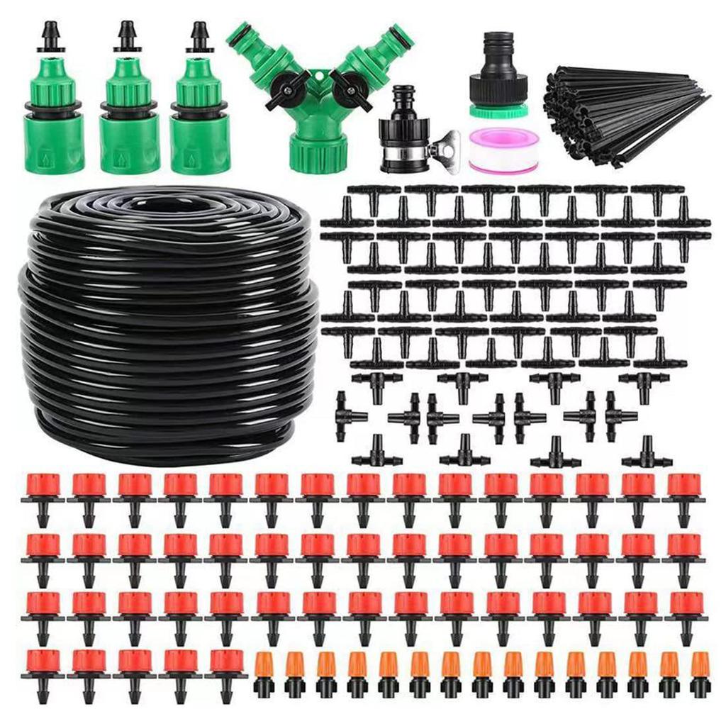 Automatic 50m Drip Irrigation Kit for Garden, Flower Watering, and Cooling Atomization