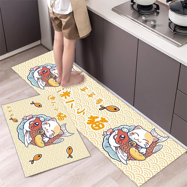 Модный простой кухонный напольный коврик в скандинавском стиле, домашний ковер, длинный полосатый дверной коврик, современный домашний декор 