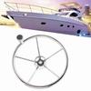 13.5in 5 Spoke Steering Wheel with Knob Stainless Steel Universal Marine Boat Accessories