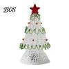 Colorful Glass Table Decorations Handmade Christmas Tree Lighted Figurine, Mini Luminous Xmas Miniature Crystal Ornament Night Light, Art Tabletop