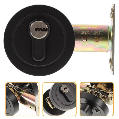 TEHAUX Door Lock, Door Knob with Key, Keyed Deadbolt Lock, Locked Door Handle, Exterior Door Knob, Door Lever Handle, Single-Sided Deadbolt, Door Lock