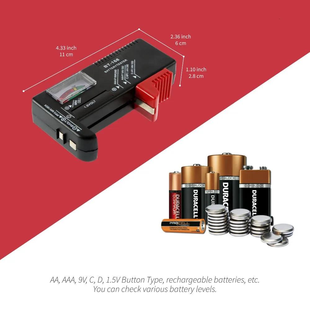Универсальный тестер батарей для AA AAA 9V и таблеточных элементов питания с цветовой индикацией напряжения