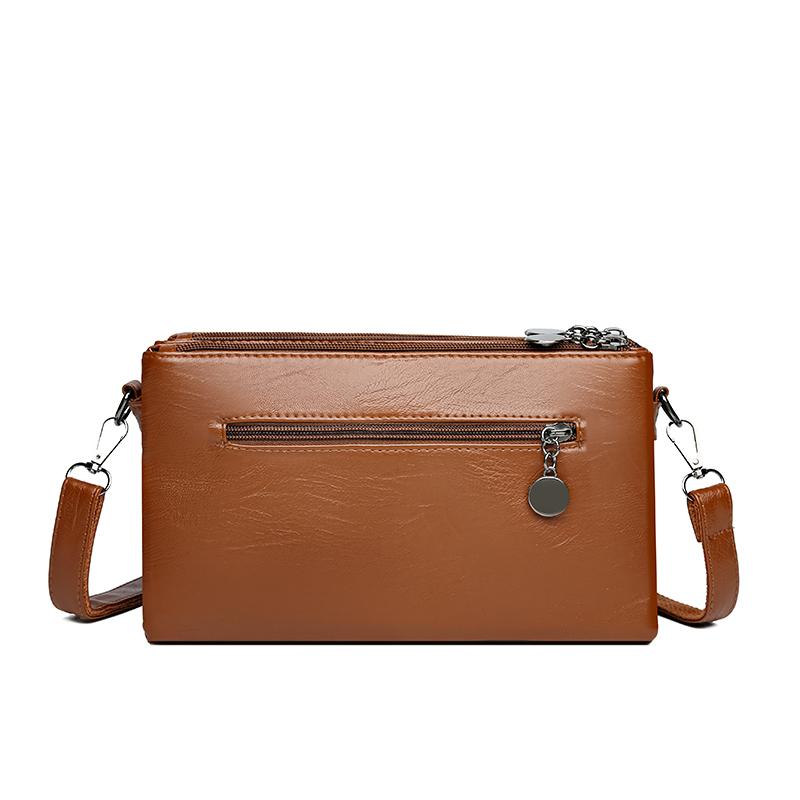 Women Shoulder Bag Soft Leather Middle-Aged Crossbody Bag for Mother Bag Large Capacity Retro Small Square Bag