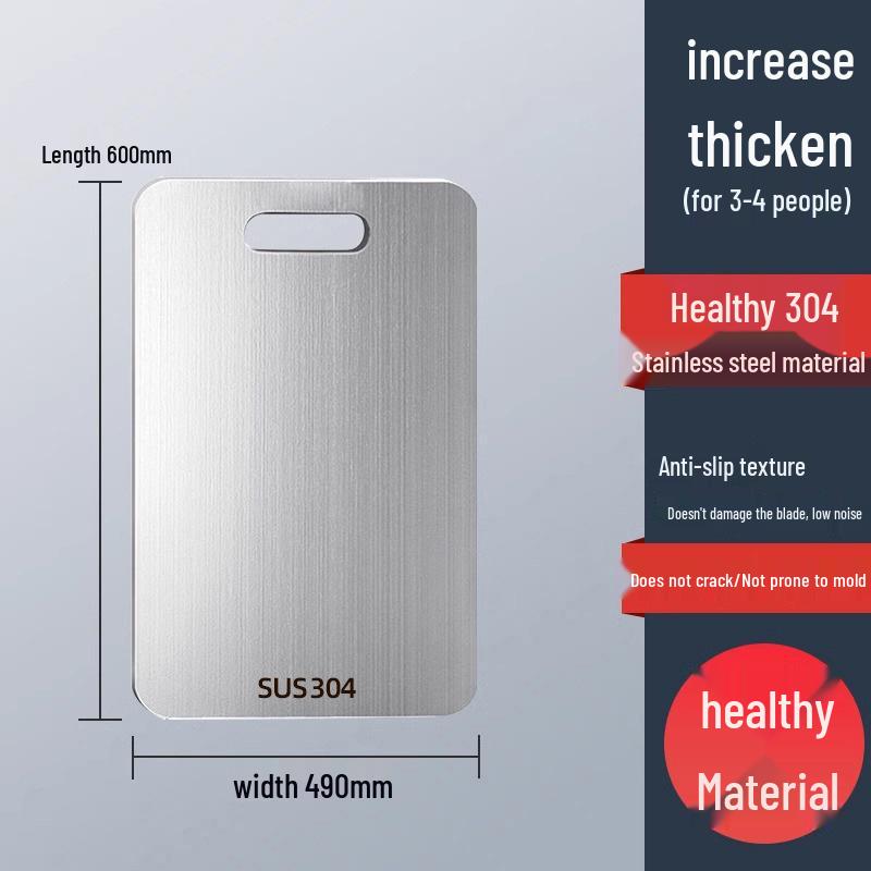 Большая антибактериальная разделочная доска - нержавеющая сталь 316, защита от плесени, утолщенная для кухонного использования