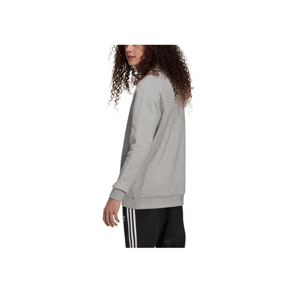 Adidas Толстовка с круглым вырезом и принтом логотипа бренда спереди, мужские топы серого цвета H06650