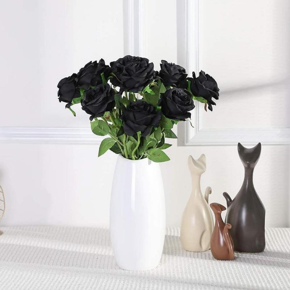 10 шт. искусственных роз из искусственного латекса Real Touch Rose Flower свадебный букет для украшения дома искусственные цветы черные розы