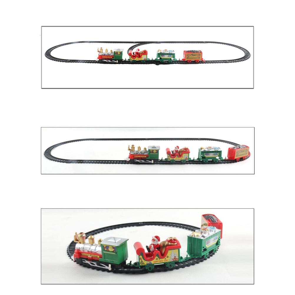 Christmas Electric Train Set for Children Electric Railway Train Set Battery Powered Santa Train Party Home Xmas Tree