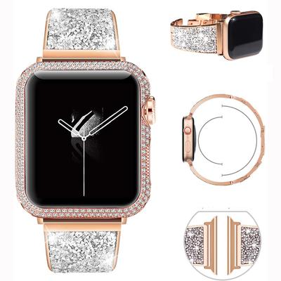 Ремешок с бриллиантами для Apple Watch, ремешок 49, 45, 42 мм, 44 мм, 38 мм, 40 мм, серия 6 se 5 4 3 2, женский браслет из нержавеющей стали, сменный браслет для iWatch