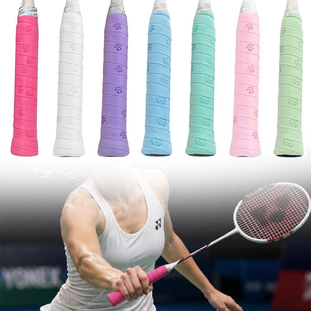 Cat Claw Print Badminton Racket Grips Wrap Sweat-Absorbent Tennis Racket Grip Tape Outdoor Sports