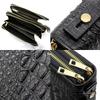 Crocodile Long Large 40 Card Crocodile Double Round Genuine Single Piece Leather [Levetta] Wallet, Capacity, Holds, Wallet, Leather, Men's, Black,