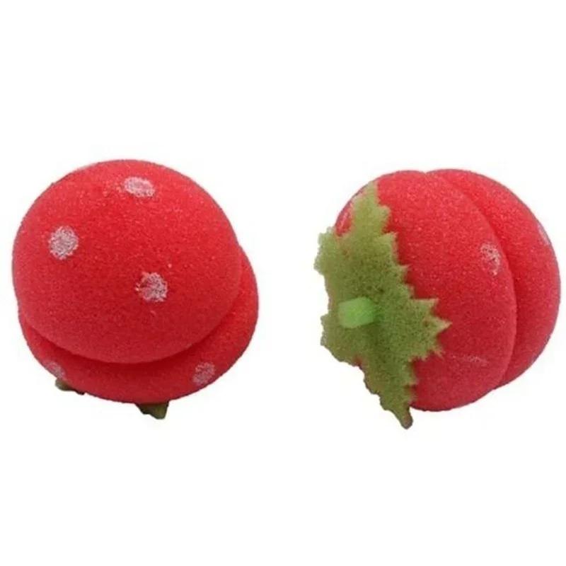 NEW 6Pcs Foam Strawberry Ball Sponge Curler Cute Women's Big Wave Modeling Tool Accessories Soft Material Does Not Hurt Hair