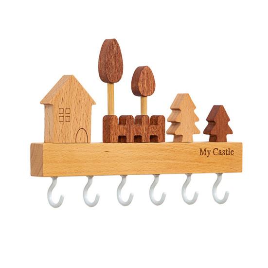 Настенный стеллаж для хранения вещей Крючок для ключей Гладкий край Без заусенцев Простая установка Вход