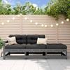 VidaXL Garden Lounge Set 3 Pcs with Grey Cushions Solid Wood, Lounge Set, Outdoor Lounge Set, Set of 825599