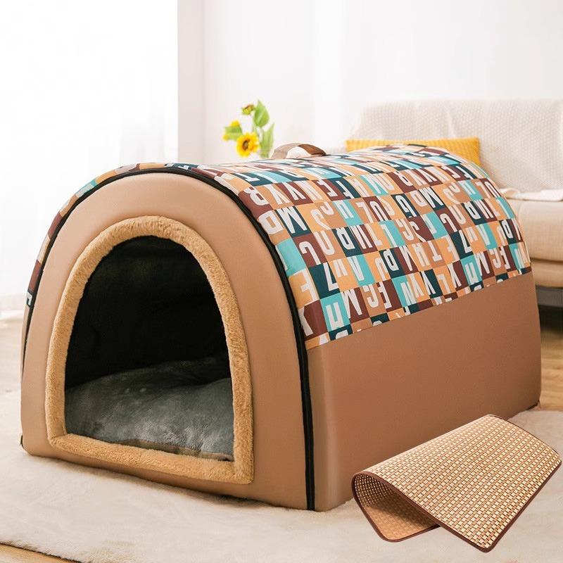 Собачья будка, чтобы держать больших собак в тепле зимой. Собачья будка зимой. Съемный и моющийся для золотистых ретриверов. Подходит для всех сезонов.